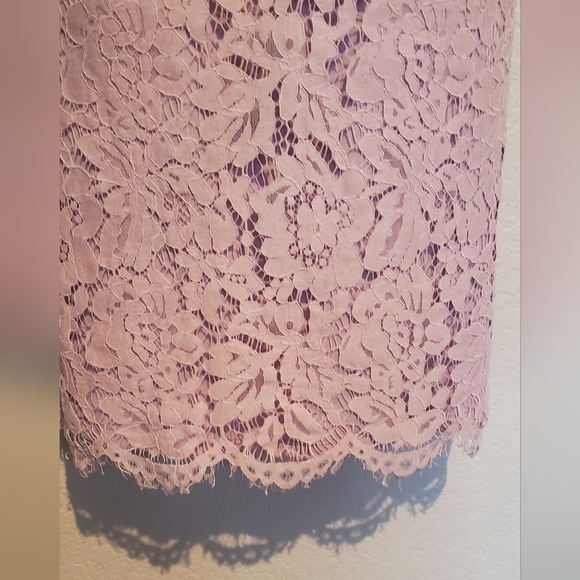 Astr The Label Lattice Lilac Lavender Lace Overlay Cocktail Midi Dress Sz Medium - Picture 10 of 12